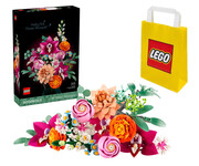 5702017812540 [Zestaw] LEGO BOTANICALS 10342 Piękny bukiet różowych kwiatów + LEGO Torba papierowa średnia 6315792 Lego