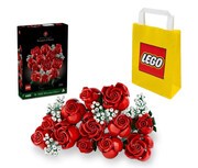 5702017583488 LEGO ICONS 10328 Bukiet róż + LEGO Torba papierowa średnia 6315792 Lego