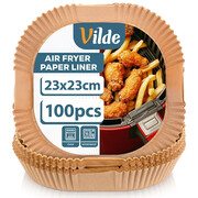 100X WKŁAD AIR FRYER FRYTKOWNICY BEZTŁUSZCZOWEJ PAPIEROWY DO PIECZENIA 23CM Vilde