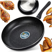 PATELNIA GRANITOWA DO SMAŻENIA VILDE BLACK LINE 32 CM GAZ INDUKCJA Vilde