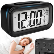 ZEGAR ELEKTRONICZNY BUDZIK LED CYFROWY TERMOMETR DATA PODŚWIETLANY ALARM Matisto