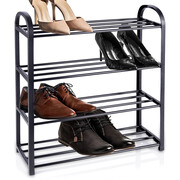REGAŁ NA BUTY METALOWY CZARNY 4-POZIOMOWY 49,5X18,5X56,5 CM Vilde