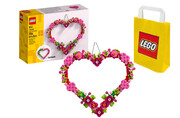 [Zestaw] LEGO 40638 Ozdoba w kształcie serca + LEGO Torba papierowa mała 6315786 Lego