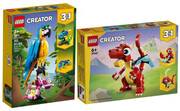5702017415895 Lego Creator 3w1 Egzotyczna Papuga 31136 + Lego Creator 3w1 Czerwony Smok 31145 Lego