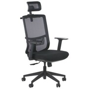 OUTLET - Ergonomiczne krzesło biurowe obrotowe NOTUS F/M czarny/czarny, oparcie siatkowe