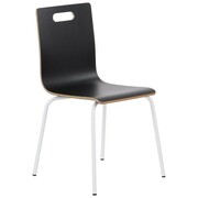 Stacjonarne krzesło konferencyjne, laminowane, stelaż biały, kubełek czarny, WERDI A