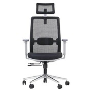 Ergonomiczne obrotowe krzesło biurowe CUTLER GF czarny - pełen zakres regulacji, stelaż w kolorze szarym