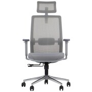 Ergonomiczne obrotowe krzesło biurowe CUTLER GF szary - pełen zakres regulacji, stelaż w kolorze szarym