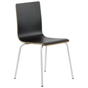 Stacjonarne krzesło konferencyjne, laminowane, stelaż biały, kubełek czarny, WERDI B