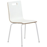 Stacjonarne krzesło konferencyjne, laminowane, stelaż biały, kubełek biały, WERDI A