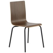 Stacjonarne krzesło konferencyjne, laminowane, stelaż czarny, kubełek w kolorze ciemny orzech, WERDI B