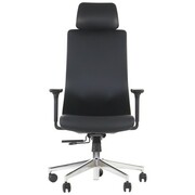 OUTLET - Krzesło biurowe obrotowe AKCENT PU czarny - ekoskóra