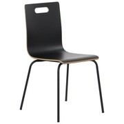 Stacjonarne krzesło konferencyjne, laminowane, stelaż czarny, kubełek czarny, WERDI A