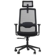 Ergonomiczne obrotowe krzesło biurowe WISTER czarny - duży zakres regulacji, wysuw siedziska