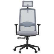 Ergonomiczne obrotowe krzesło biurowe WISTER szary - duży zakres regulacji, wysuw siedziska