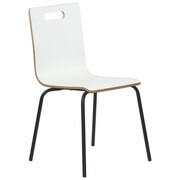 Stacjonarne krzesło konferencyjne, laminowane, stelaż czarny, kubełek biały, WERDI A