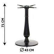 Podstawa stolika żeliwna SH-5013-9/B, (stelaż stolika), kolor czarny, fi 43 cm