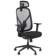 OUTLET - Ergonomiczne krzesło biurowe obrotowe LARCK czarny - pełen zakres regulacji