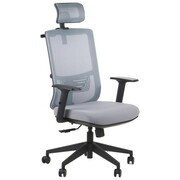 OUTLET - Ergonomiczne krzesło biurowe obrotowe NOTUS F/M szary/szary, oparcie siatkowe
