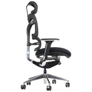 Ergonomiczne krzesło obrotowe/biurowe ErgoNew S7 - wysuw siedziska, regulowane oparcie, podłokietniki i zagłówek, siedzisko tkaninowe, podstawa aluminiowa
