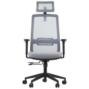 Ergonomiczne obrotowe krzesło biurowe WISTER szary - duży zakres regulacji, wysuw siedziska