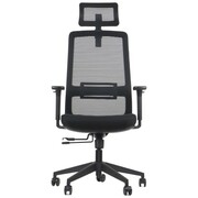 Ergonomiczne obrotowe krzesło biurowe WISTER czarny - duży zakres regulacji, wysuw siedziska