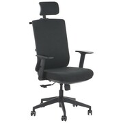 OUTLET - Ergonomiczne krzesło biurowe obrotowe NOTUS F/F czarny/czarny , oparcie tkanina