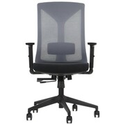 Ergonomiczne obrotowe krzesło biurowe HAGER czarno-szary - wysuw siedziska, pianka wtryskowa