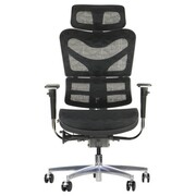 Ergonomiczne krzesło obrotowe/biurowe ErgoNew S7(2) - wysuw siedziska, regulowane oparcie, podłokietniki i zagłówek, siedzisko siatkowe, podstawa aluminiowa