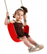 Huśtawka dla dzieci, siedzisko elastyczne ECO - czerwona