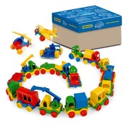 80604 ZESTAW 36 MODELI KID CARS WADER Auto Samolot Traktor Pociag Przyczepy