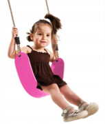 Huśtawka dla dzieci, siedzisko elastyczne ECO - różowa