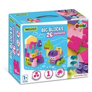 WADER ZABAWKI DLA DZIECI 41590 KLOCKI KONSTRUKCYJNE PASTELOWE 26el BIG BLOCKS PINK ZABAWKI EDUKACYJNE