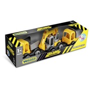 60021 ZESTAW 3 POJAZDY KID CARS BUDOWA WADER AUTA Wywrotka Koparka Cysterna