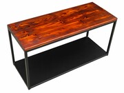 Stolik kawowy industrialny / loft z blatem drewnianym KM1 Moso Design