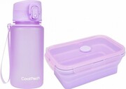 Zestaw bidon i śniadaniówka CoolPack BRISK MINI fioletowy, PASTEL / POWDER PURPLE 400ml (Z17648+Z12648) Coolpack