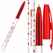 Długopis w gwiazdki 0,5 mm TOMA, czerwony (TO-059-35) TOMA