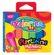 Plastelina NEON neonowa 6 kolorów COLORINO (42666PTR) Colorino