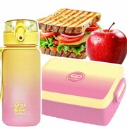 Zestaw bidon i śniadaniówka CoolPack BRISK MINI pastelowe ombre, GRADIENT PEACH 400ml (04149CP+Z07514) Coolpack