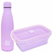 Zestaw bidon i śniadaniówka Drink&Go butelka termiczna CoolPack 500ml fioletowa, PASTEL / POWDER PURPLE (Z04648+Z12648) Coolpack