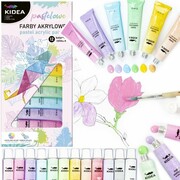 Farby akrylowe pastelowe 12 kolory KIDEA (FAAP12KA) Kidea
