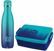 Zestaw bidon i śniadaniówka Drink&Go butelka termiczna CoolPack 500ml niebieskie ombre, GRADIENT OCEAN (Z04509+Z07509) Coolpack