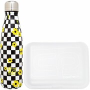 Zestaw bidon i śniadaniówka Drink&Go butelka termiczna CoolPack 500ml kwiatki, CHESS FLOW (Z04745+93491CP) Coolpack