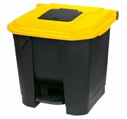 Kosz na odpady żółty otwierany pedałem 30 l z tworzywa KP30-Ż