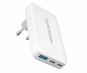 SILVER MONKEY Plaska ładowarka GaN 65W 2x USB-C, 1x USB-A Plaska ładowarka GaN 65W 2x USB-C 1x USB-A SILVER MONKEY
