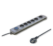 Qoltec Listwa antyprzepięciowa - 6 gniazd, 3m, szara Qoltec
