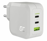 GREENCELL PowerGaN 65W PD 3.0 QC 3.0 2xUSB-C 1xUSB-A biała CHARGC08W PowerGaN 65W PD 3.0 QC 3.0 2xUSB-C 1xUSB-A biała CHARGC08W GREENCELL