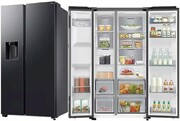 Side By Side SAMSUNG RS80F64KEFEO AI Auto Open No Frost 178,6cm Grafitowa Stal Metal Cooling Podajnik Wody Kostkarka 640L RS80F64KEFEO SAMSUNG