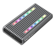 Qoltec Obudowa M.2 NVMe SATA RGB LED USB-C 4TB Qoltec