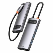 BASEUS Hub 6w1 Metal Gleam USB-C do 3x USB 3.0 + HDMI + USB-C PD + RJ45 CAHUB-CW0G Hub 6w1 Metal Gleam USB-C do 3x USB 3.0 HDMI USB-C PD RJ45 CAHUB-CW0G BASEUS